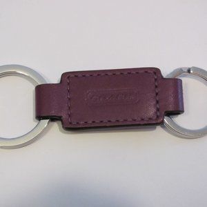 Coach leather snap valet key ring with silver hardware